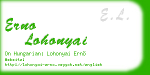 erno lohonyai business card